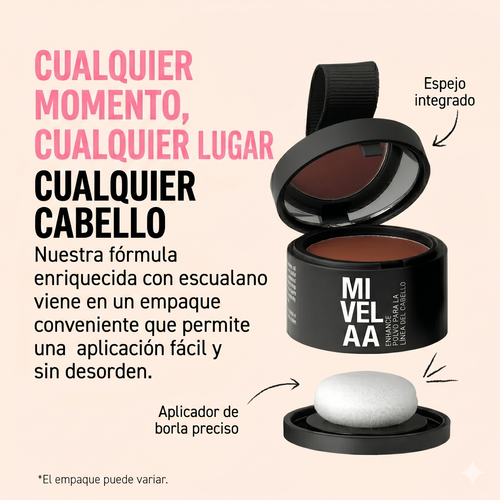 MIVELAA Polvo Compacto Capilar — Cobertura Instantánea