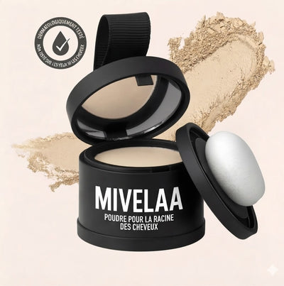 MIVELAA Poudre Compacte Capillaire teinte Blond — camouflage cheveux clairsemés avec applicateur